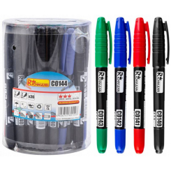 Маркери кольорові двосторонні тонкі 36 шт , 4 кольори C0144