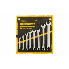 MasterTool Ключі ріжково-накідні набір 8 шт (6,8,10,12,13,14,17,19) PROF DIN3113 довічна гарантія Арт.: 72-0108