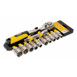 MasterTool Набір торцевих насадок PROFI CrV 1/2” 10-24 мм, тріскачка 72Т, 12 шт, Арт.: 78-1212