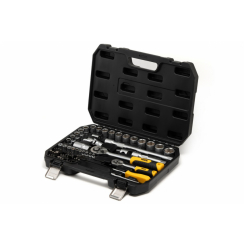 MasterTool Набір торцевих насадок PROFI CrV 1/4" - 1/2", тріскачка 72Т, 72 шт, кейс, Арт.: 78-5072