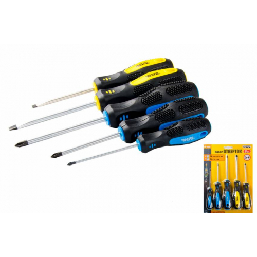 MasterTool Набір викруток 5 шт (PH0*75, 1*75, 2*100, SL5*75, 6*100), Арт.: 40-1505