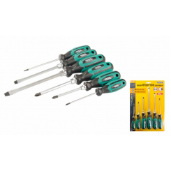 MasterTool Набір викруток посилених 6 шт (PH 0*75; 1*80, 2*100, SL 4*100, 6*125, 8*150), Арт.: 40-1152