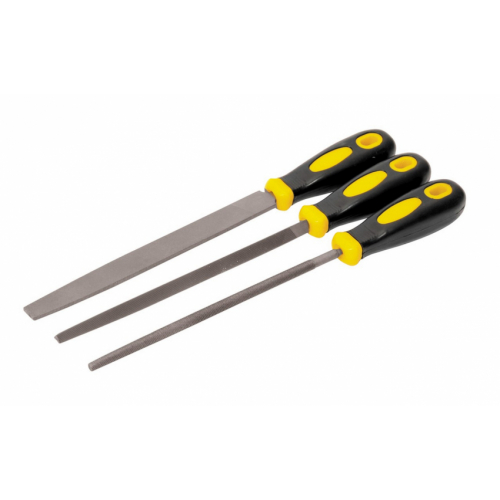 MasterTool Напильники по металу 3 шт, 200 мм, плоский/круглий/тригранний, Арт.: 06-0210