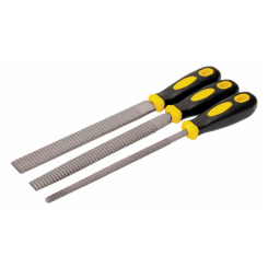 MasterTool Рашпили по дереву 3 шт, 200 мм, плоский/круглий/напівкруглий, Арт.: 06-0330