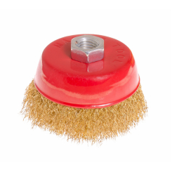 MasterTool Щітка торцева з латунованого рифленого дроту D 85 М14, Арт.: 19-7108