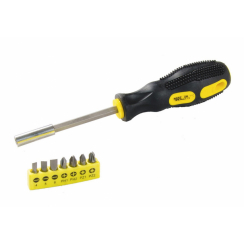 MasterTool Викрутка магнітна 7 насадок 25 мм (SL 4; 5; 6; PH 1/PH 2; PZ1/PZ2), Ст.: 40-0142