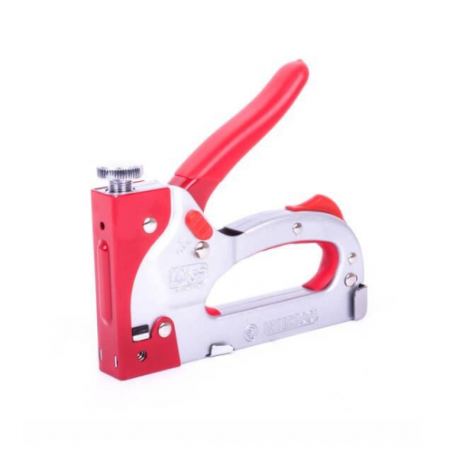 Пістолет скобозабивний механічний, скоба 11.3*0.7*4.0 - 14.0 мм, прогумована рукоятка (сталевий корпус) INTERTOOL RT-0201