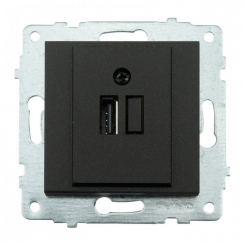 Механізм розетки USB з адаптером GRANO чорний