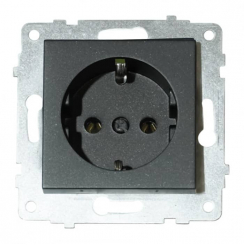Механізм розетки з заземленням GRANO чорний