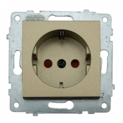 Механізм розетки з заземленням та шторками GRANO антрацит