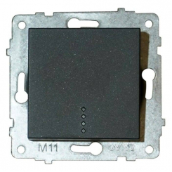 Механізм вимикача 1-клв. з підсвіткою GRANO чорний