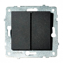 Механізм вимикача 2-клв. Grano чорн.металік/12/120