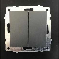 Механізм вимикача 2-клв.Grano срібло/12/120