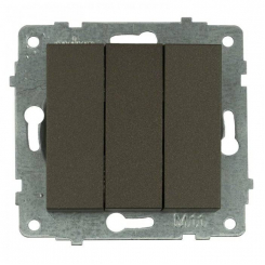 Механізм вимикача 3-клавішного GRANO мока