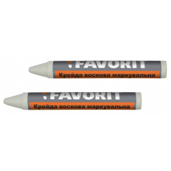 Крейда маркувальна воскова (біла), 2 шт Favorit | 04-340