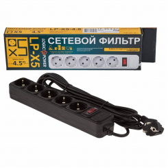Мережевий фільтр LP-X5 4.5 м Black