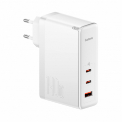 Сітчасте зарядне пристрій Baseus GaN5 Pro 3 порти, USB + Type-C 140W Білий (CCGP100202)