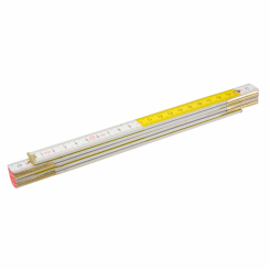 Метр складний дерев'яний 1 м, жовто-білий