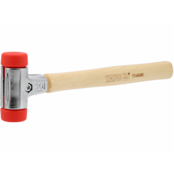 Молоток по бруківці YATO обух з високопружного ПЕ m= 630 г Ø= 40 мм, дерев'яна ручка, заг l= 330 мм