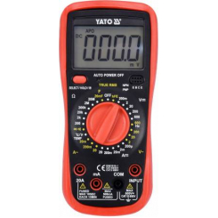 Мультиметр для вимірювання електричних параметрів YATO з LCD-дисплеєм та провідниковими контактами