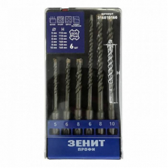 Набір Бурів 6шт SDS-Plus з 4-ма ріжучими кромками 5/6/8*110мм та 6/8/10х160мм