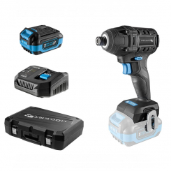 Набір Гвинтокрут безщітковий ударний імпульсний акумуляторний  + акумулятор + зарядний пристрій + кейс HOEGERT 200 (HT2E255-B14ID)