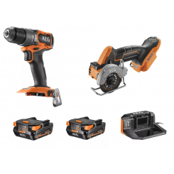 Набір JP18HLI-202B AEG (BSB18SBL, BMMS18SBL, 2xL1820S, BL18S), сумка