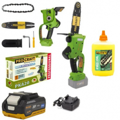 Набір Пила ланцюгова акумуляторна PKA-20 (без. акум. та зар. прист.) Акумулятор ENERGY - 1 шт., Зарядний пристрій 20/1 та Олива ланцюгова 200мл. PRO