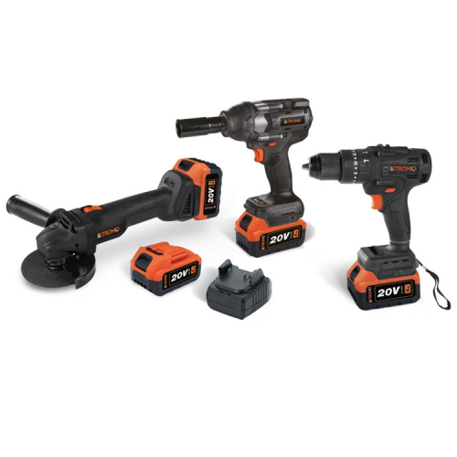 Набір акум. інструменту Stromo PA180SET (болгарка, гайковерт, шуруповерт, 3 АКБ, 2 ЗУ)