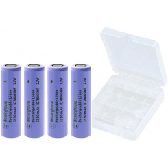 Набір акумуляторів літій-іонних Westinghouse Li-ion ICR18650F, 3,7V, 3350mAh, 1шт, 4шт+бокс