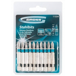 Набір біт РН1х50, сталь S2, 10 шт, GROSS