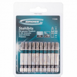 Набір біт РZ3х50, сталь S2, 10 шт, GROSS