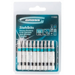 Набір біт SL5.0х50, сталь S2, 10шт, GROSS