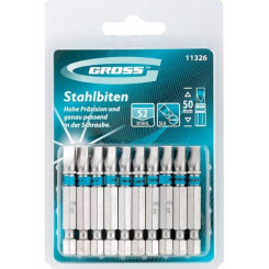 Набір біт SL6.0х50, сталь S2, 10шт, GROSS