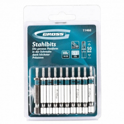 Набір біт TORX 10х50, сталь S2, 10 шт, GROSS