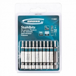 Набір біт TORX 15х50, сталь S2, 10 шт, GROSS