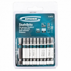 Набір біт TORX 30х50, сталь S2, 10 шт, GROSS