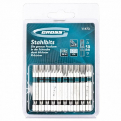Набір біт TORX 40х50, сталь S2, 10 шт, GROSS