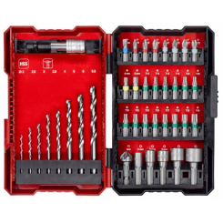 Набір біт та свердел по металу HSS, 39 шт., L-Box (108911)