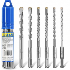 Набір бурів S&R SDS-plus 6 шт. у тубусі