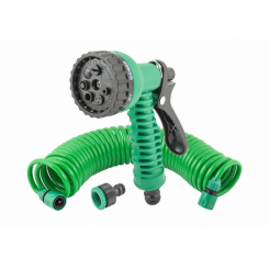 Набір для поливу MASTERTOOL 5 шт (Пістолет 7 режимів/Шланг 10 м/Адаптер 1/2" ВР-3/4" ВР/Конектори 3/8" 2 шт) 92-9342