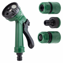 Набір для поливу пістолет-розпилювач 4 режими, 2 коннектори ½" + адаптер ½-¾" (ABS) GRAD (5012565)