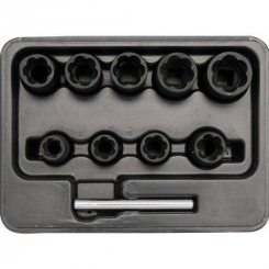 Головка YATO для видалення зламаних гвинтів Набір 10шт. 3/8", h=10 мм, [8/32]