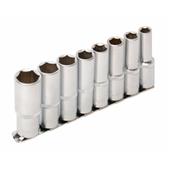 Набір довгих насадок торцевих MASTERTOOL CRV 1/2" 8 шт (10/12/13/14/15/17/19/22 мм) 78-1208