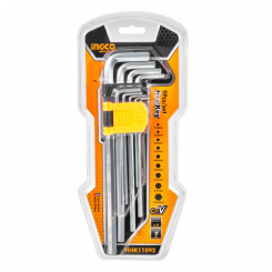 Набір довгих шестигранних ключів 9шт. 1,5-10 мм INGCO