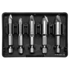 Набір екстракторів для видалення гвинтів зламаних YATO: HEX-1/4", HSS 4241, 5 шт