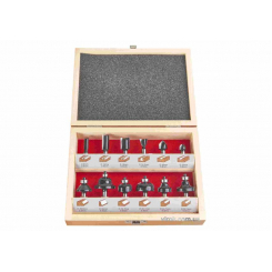 Набір фрез AEG зі шпінделем Ø= 8 мм, в деревяному футлярі, 12 шт