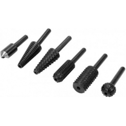 Набір фрез різної форми по дереву YATO для дриля зі шпинделем Ø = 6 мм, 6 шт.