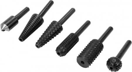 Набір фрез різної форми по дереву YATO для дриля зі шпинделем Ø = 6 мм, 6 шт.