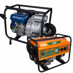 Набір генератор 5.0/5.5кВт 4-х тактний ручний запуск Grad + Мотопомпа 7.5л.с. Hmax 26м Qmax 60м³/год (4-х тактний) GRAD (57109552)